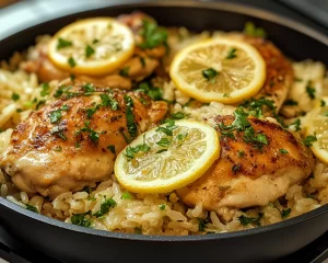 Easy Dinner Recipes for Family: One Pan Lemon Chicken & Rice in 25 Minutes