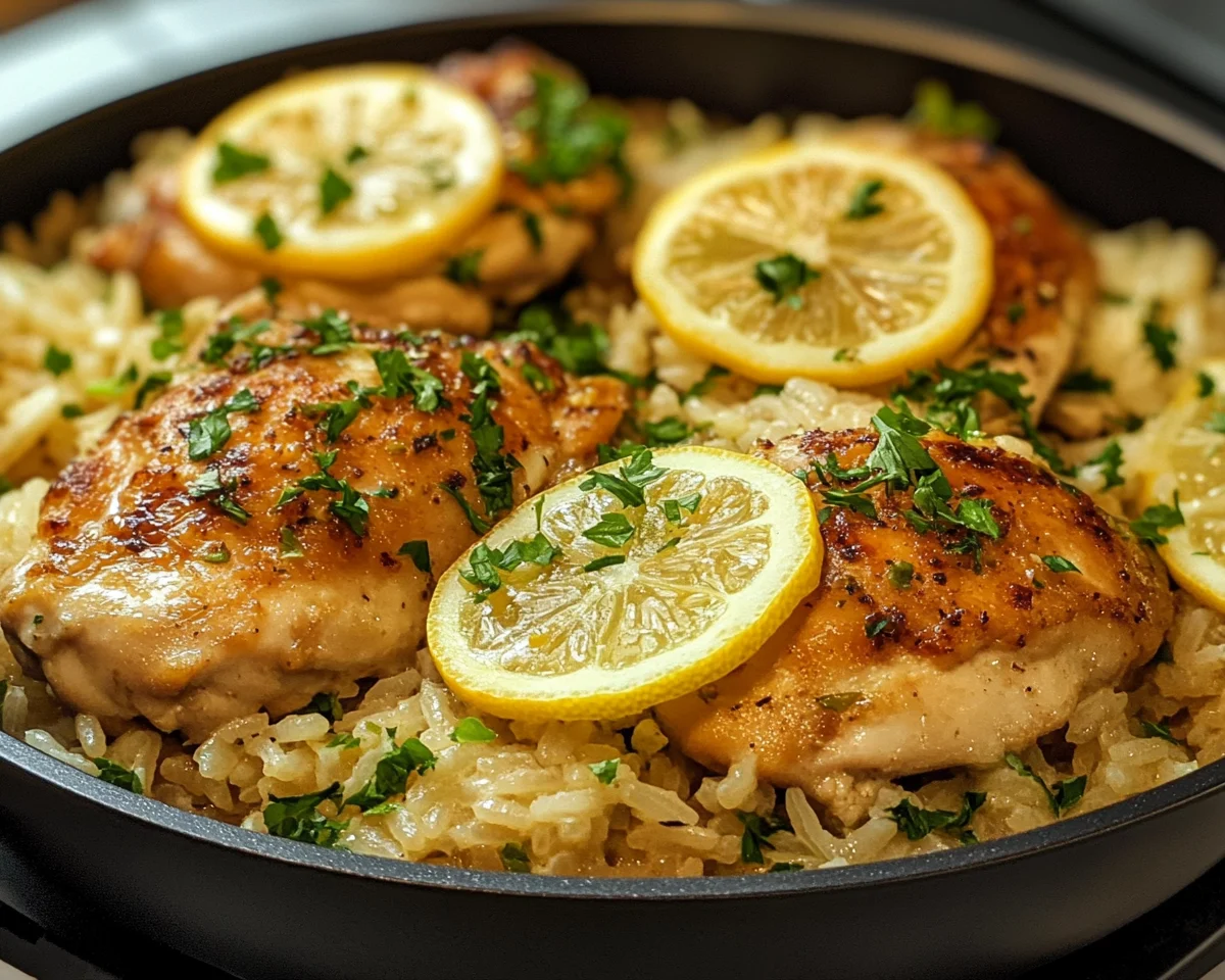 Easy Dinner Recipes for Family: One Pan Lemon Chicken & Rice in 25 Minutes