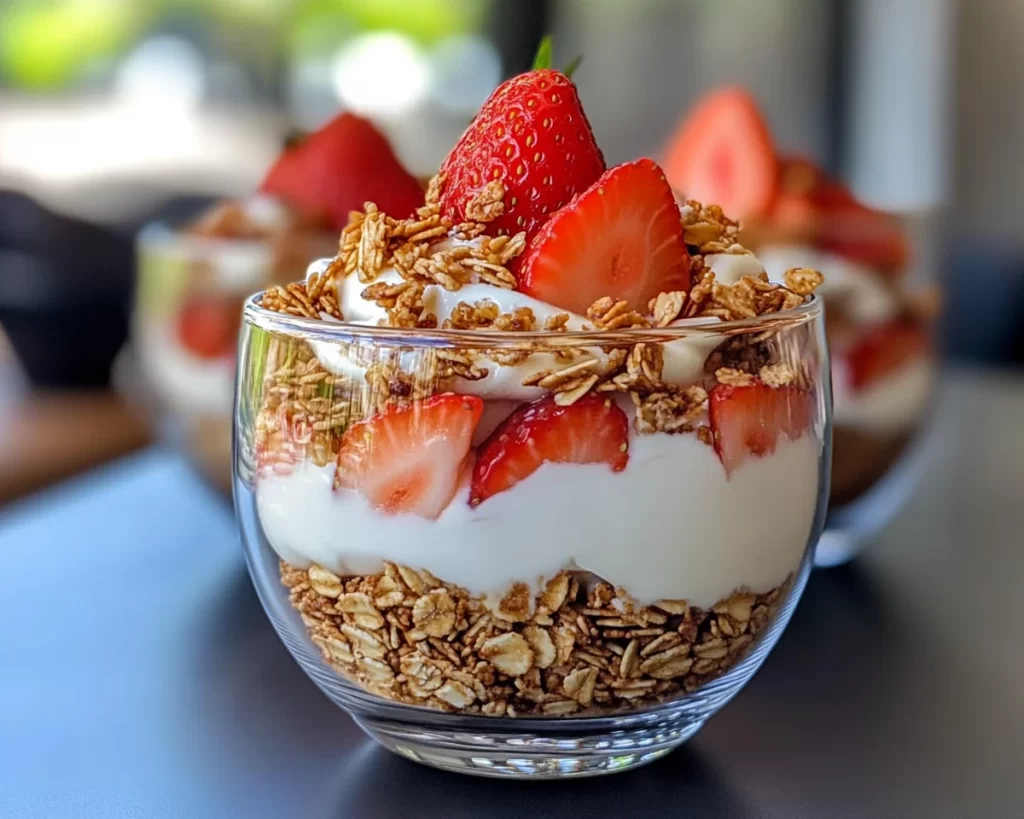 Strawberry Recipes Easy: Strawberry Granola Yogurt Cups