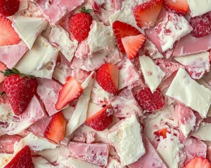 Spring Dessert: Strawberry Yogurt Bark (Easy Freezer Treat)