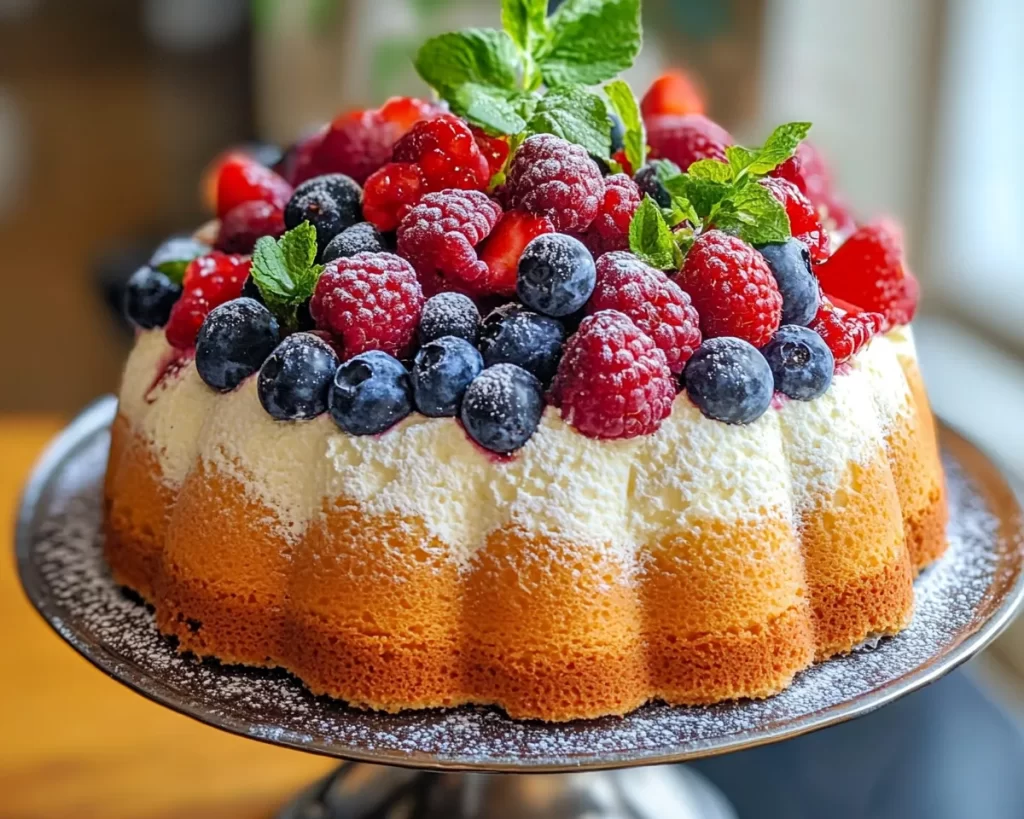 Spring Desserts: Angel Food Cake with Berries in 5 Steps