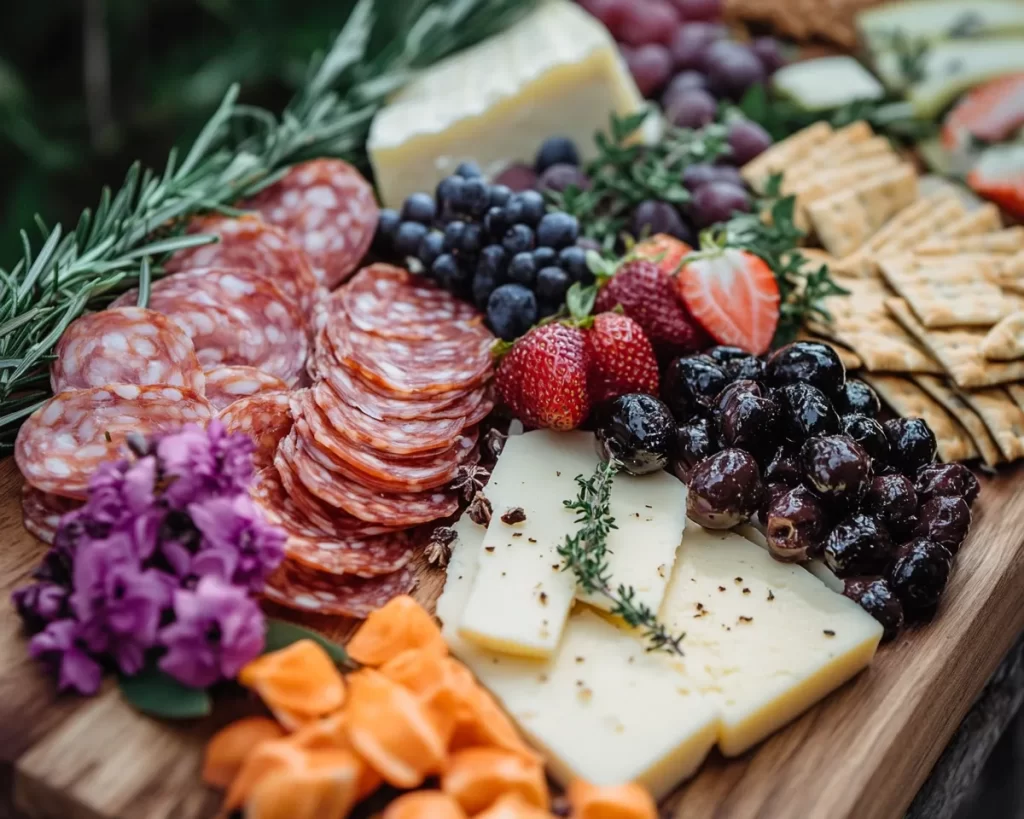 Spring Charcuterie Board Ideas: Herb and Blossom Spring Cheese Plate in 20 Minutes