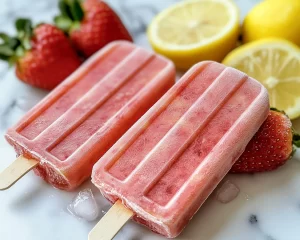 Strawberry Recipes Easy: Strawberry Lemon Popsicles (Easy)