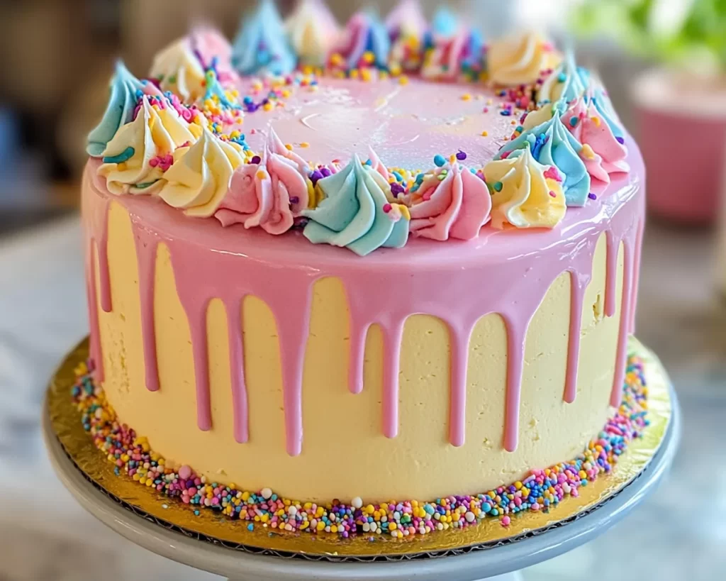 Spring Cake Designs: Pastel Drip Cake (Easy Look)