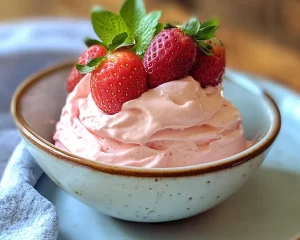 Spring Desserts: No Bake Strawberry Mousse in 5 Ingredients
