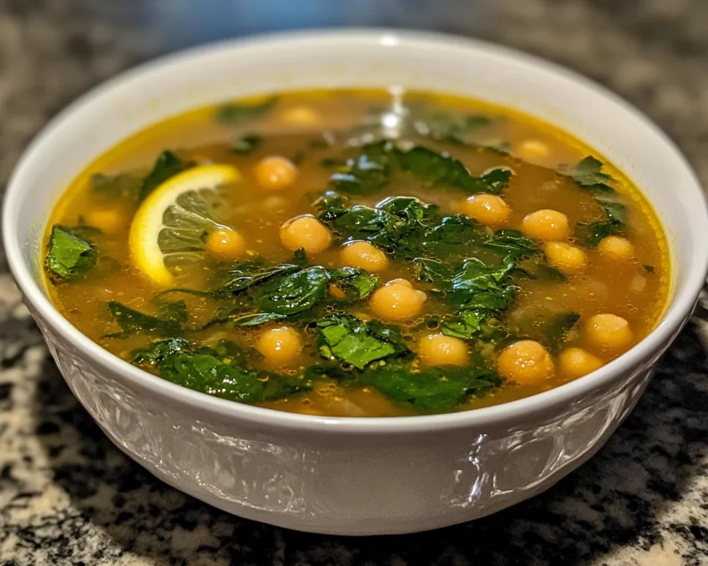Spring Soup: Lemon Chickpea Spinach Soup in 25 Minutes