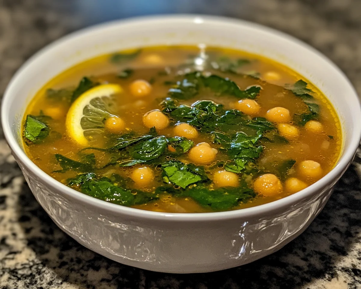 Spring Soup: Lemon Chickpea Spinach Soup in 25 Minutes