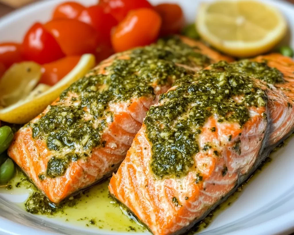Spring Dinner: Pesto Salmon in 10 Minutes