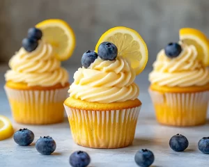 Spring Cupcakes: Lemon Blueberry Cupcakes in 5 Steps