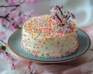 Spring Birthday Cake: Pastel Spring Birthday Cake