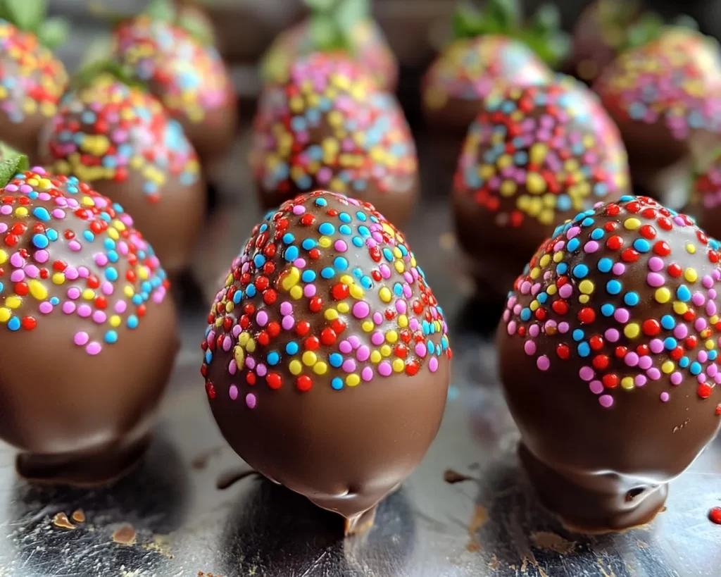 Easter Chocolate Covered Strawberries: Speckled Egg Chocolate Strawberries in 25 Minutes