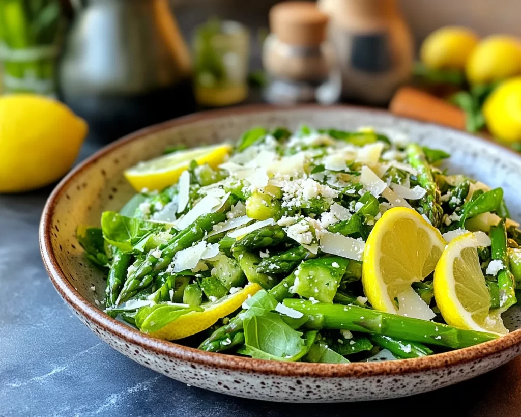 Spring Salads: Asparagus Lemon and Parmesan Shaved Salad in 15 Minutes