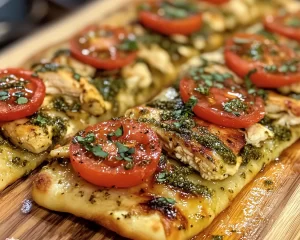 Spring Dinner Ideas: Pesto Chicken Flatbread in 15 Minutes