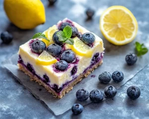 Spring Desserts: Blueberry Lemon Cheesecake Bars in 7 Steps