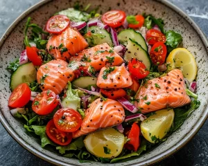 Summer Meals: Salmon Salad with Lemon Vinegarette