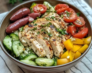 Healthy Easy Greek Salad with Chicken (Meal Prep)