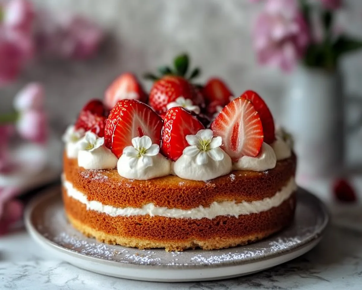 Spring Desserts: Strawberry Almond Cake in 7 Steps