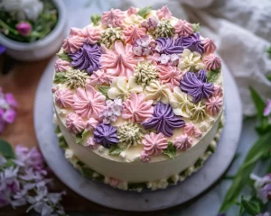 Spring Cake Designs: Floral Buttercream Cake Aesthetic
