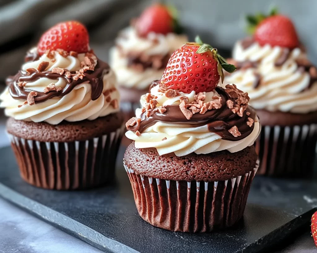 Spring Cupcakes: Chocolate Strawberry Cupcakes in 7 Steps