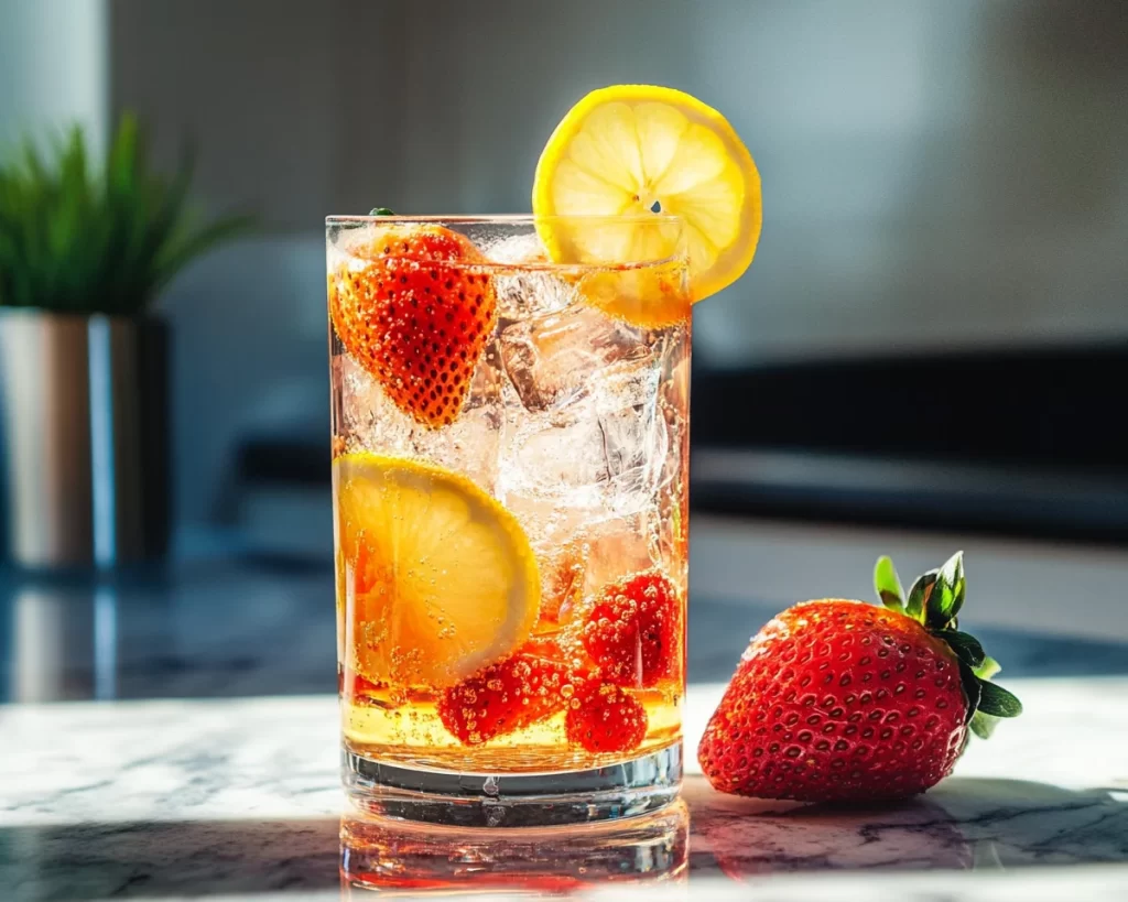 Spring Drinks: Strawberry Lemon Fizz Drink