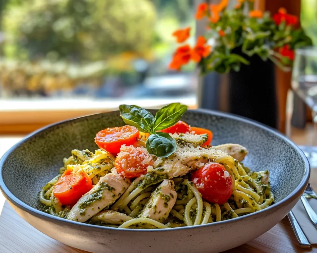 Spring Dinner: Pesto Chicken Pasta in 5 Ingredients