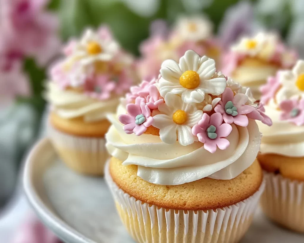 Spring Cupcakes: Vanilla Flower Garden Cupcakes in 30 Minutes