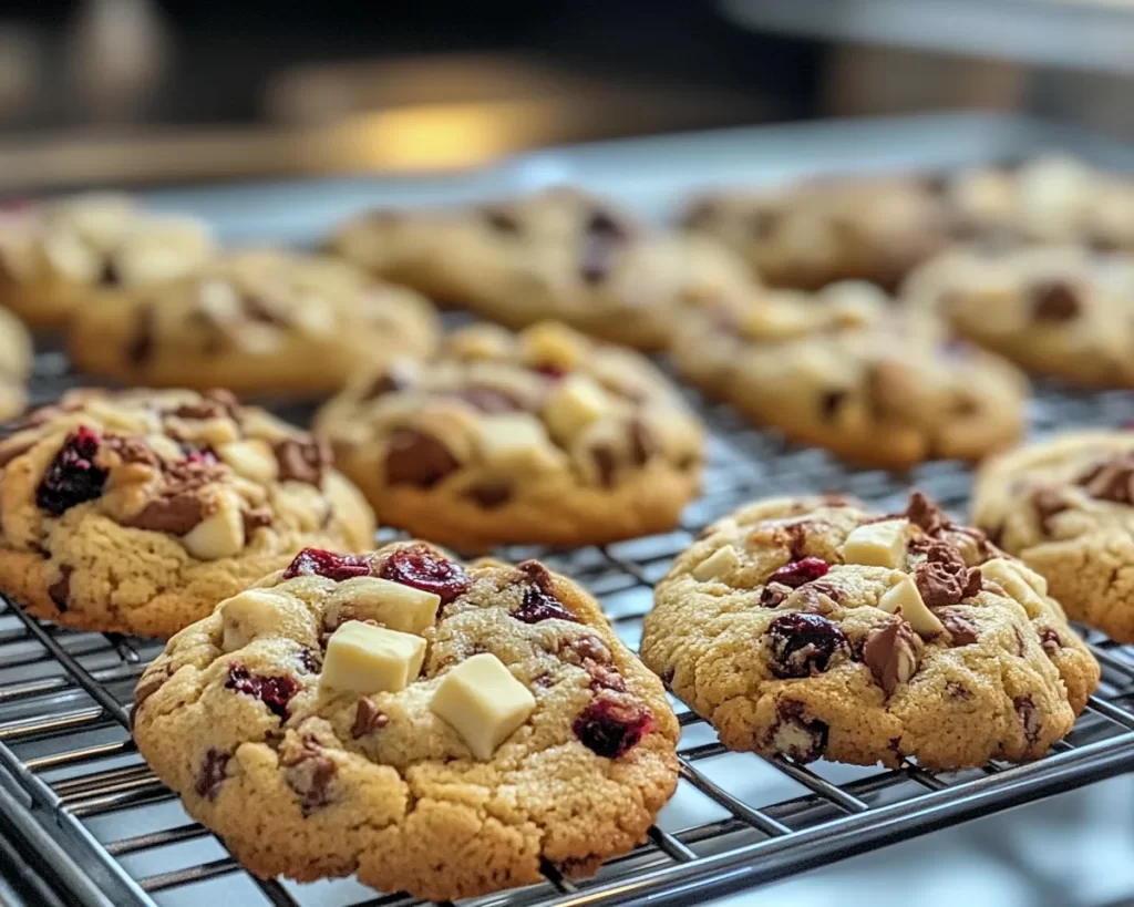 Black Forest Cookie: White Chocolate Black Cherry Chunk Cookies in 25 Minutes