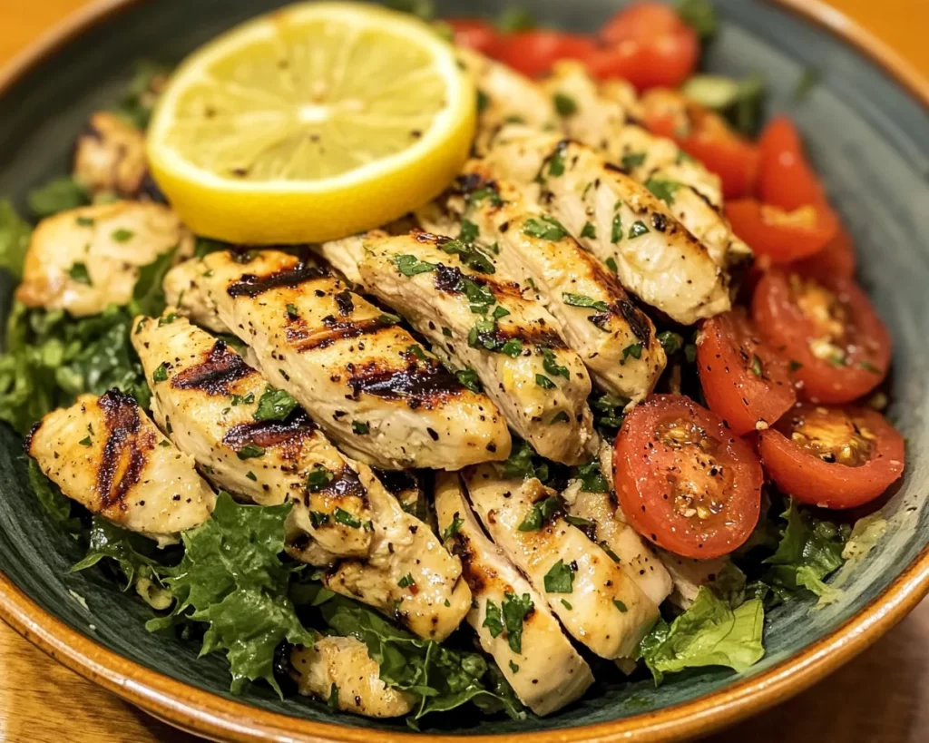 Summer Dinner Recipes: Grilled Chicken Salad with Lemon Dressing