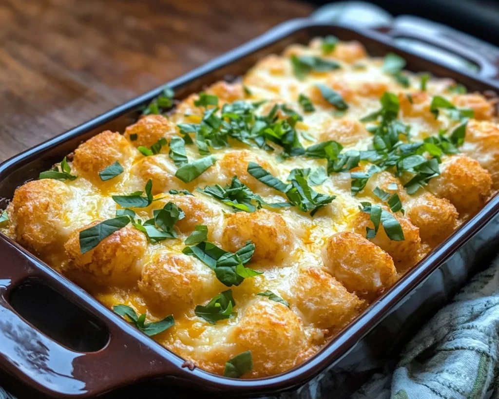 Easy Dinner Recipes for Family Comfort Foods: Cheesy Tater Tot Casserole in 35 Minutes