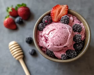 Spring Desserts: Berry Honey Frozen Yogurt in 5 Ingredients