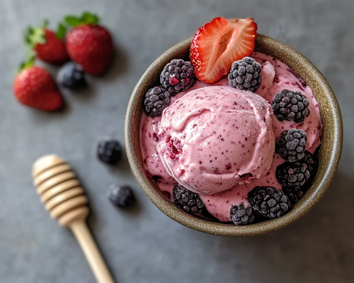 Spring Desserts: Berry Honey Frozen Yogurt in 5 Ingredients