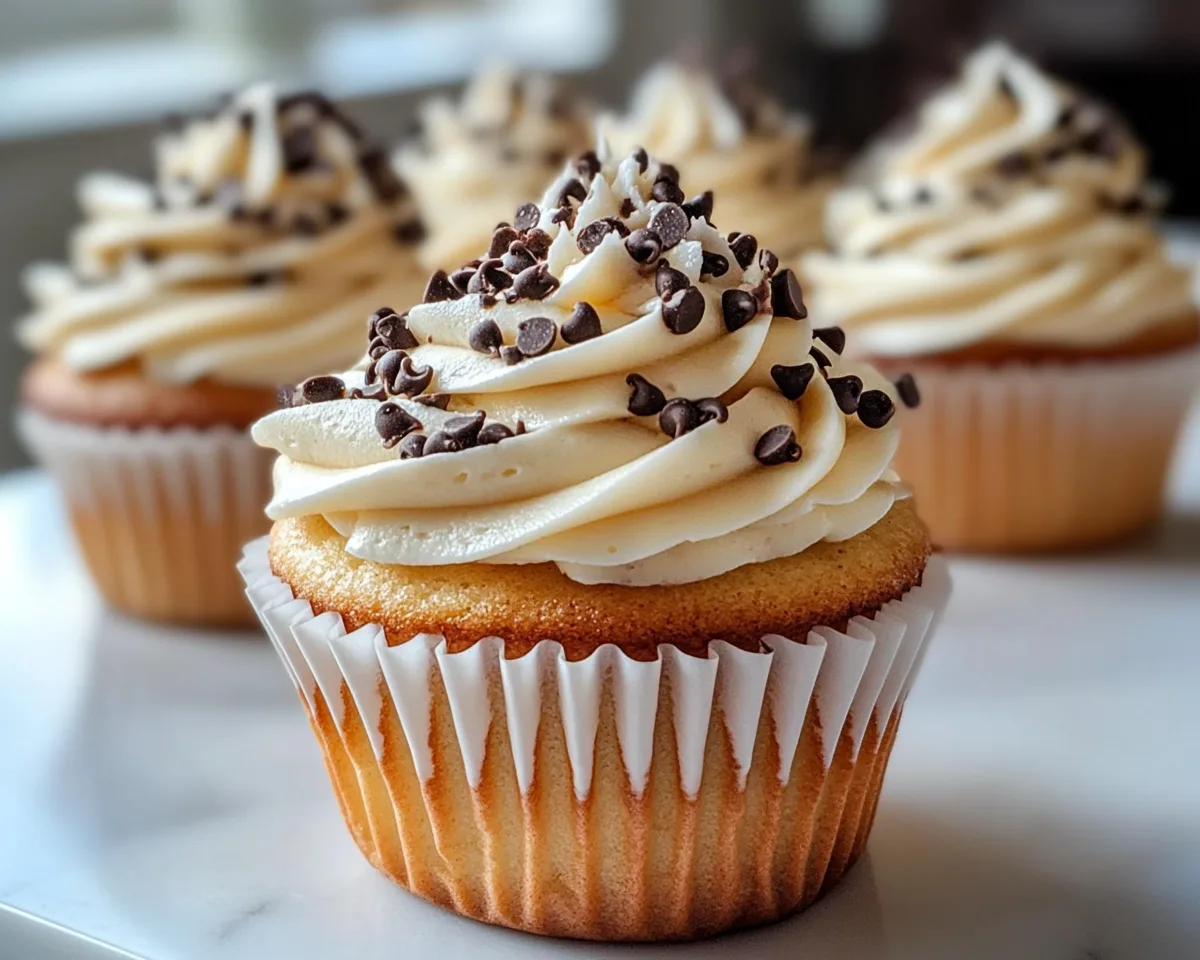 Spring Cupcakes: Chocolate Chip Vanilla Cupcakes in 5 Steps