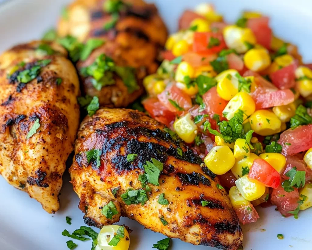 Summer Dinner Ideas: Cajun Grilled Chicken With Corn Salsa in 25 Minutes