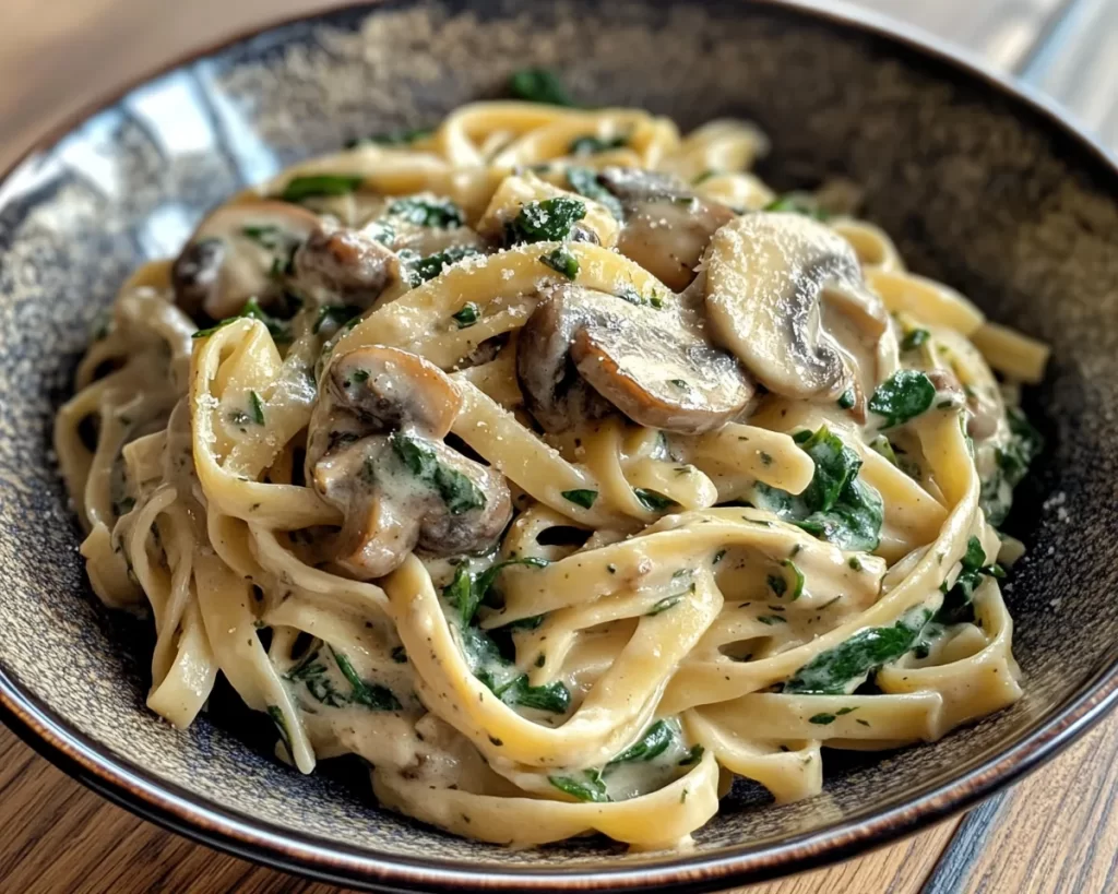 Spring Dinner: Creamy Mushroom & Spinach Pasta in 20 Minutes