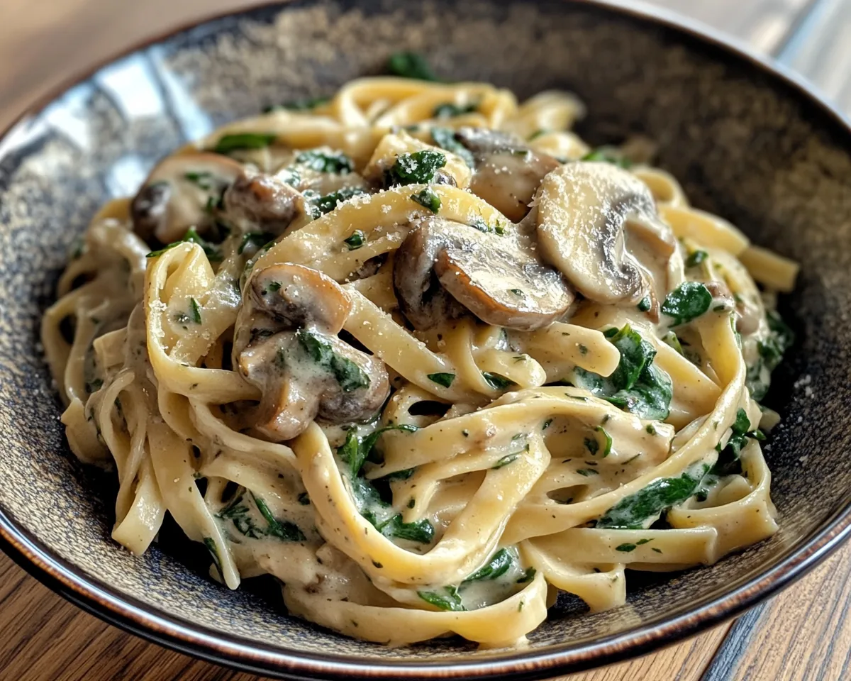 Spring Dinner: Creamy Mushroom & Spinach Pasta in 20 Minutes