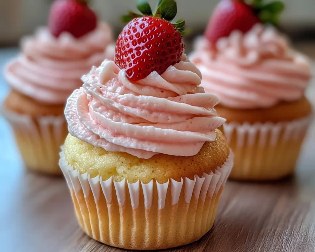 Spring Cupcakes: Strawberry Lemon Cream Cupcakes