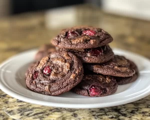Black Forest Cookie: Brownie Batter Stuffed Cherry Chocolate Cookies in 30 Minutes
