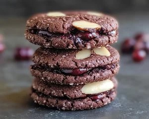 Black Forest Cookie: Cherry Almond Black Forest Sandwich Cookies in 30 Minutes