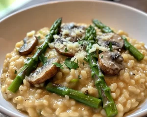 Spring Dinner Ideas: Asparagus & Mushroom Risotto in 30 Minutes