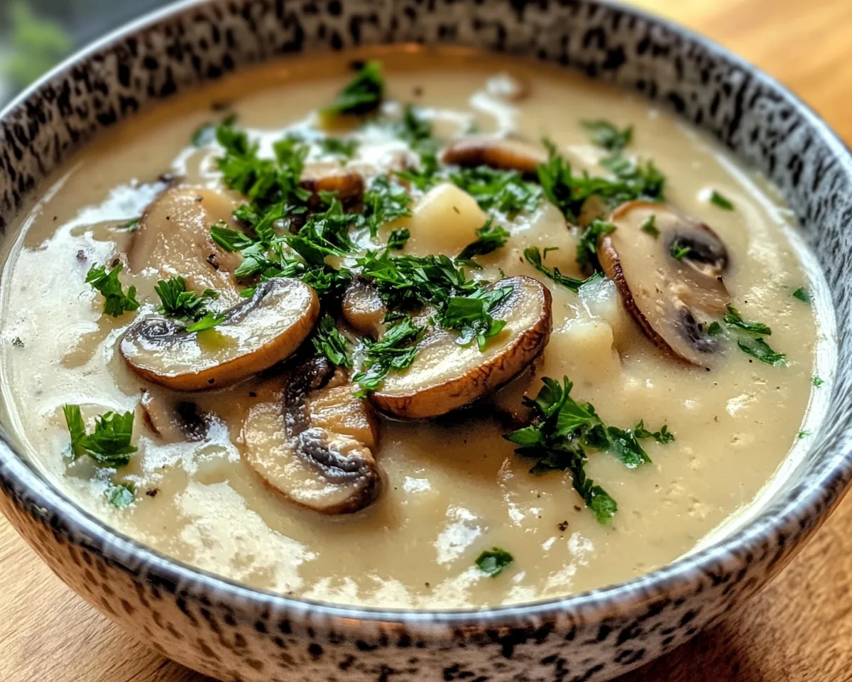 Spring Soup: Creamy Garlic Mushroom Soup in 25 Minutes