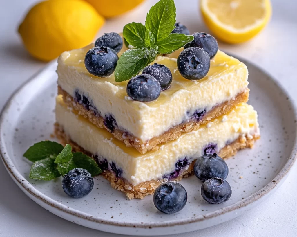 Spring Desserts: Lemon Blueberry Cheesecake Bars in 30 Minutes