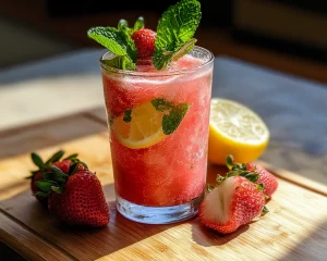 Spring Drinks: Frozen Strawberry Mint Lemonade in 10 Minutes