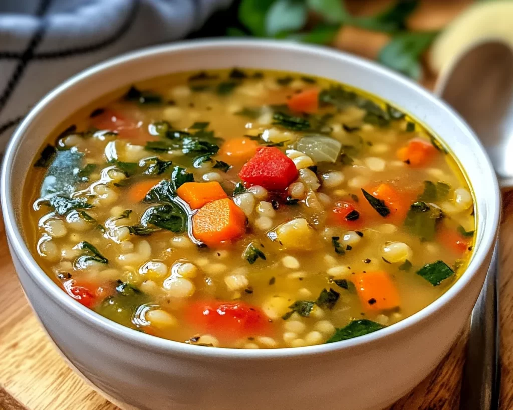 Spring Soup: Spring Veggie Barley Soup in 30 Minutes