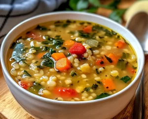 Spring Soup: Spring Veggie Barley Soup in 30 Minutes