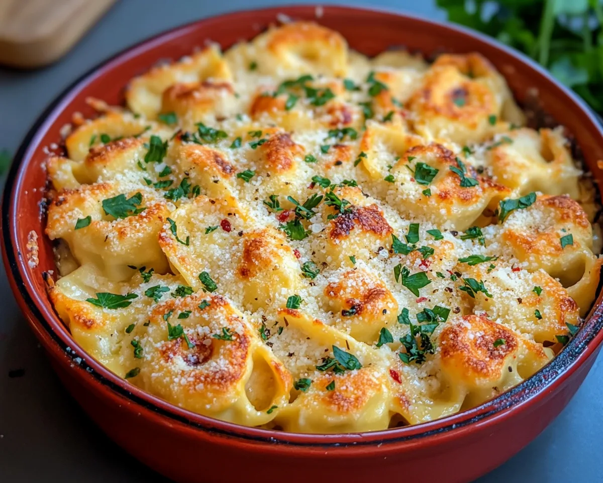Easy Dinner Recipes for Family: Cheesy Baked Tortellini in 20 Minutes