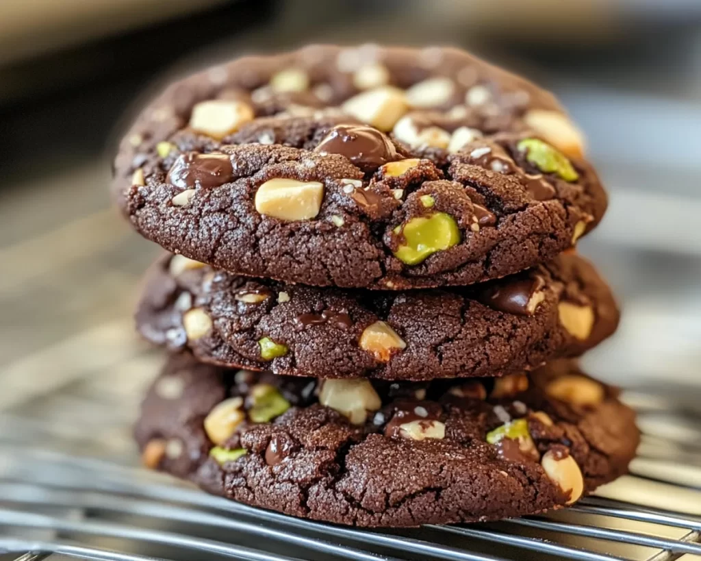 Black Forest Cookie: Cherry Pistachio Dark Chocolate Cookies in 25 Minutes