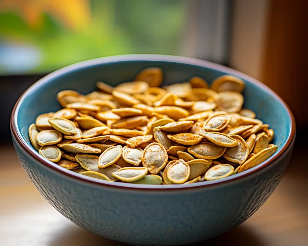 Healthy Munchies: Roasted Spiced Pumpkin Seeds in 20 Minutes