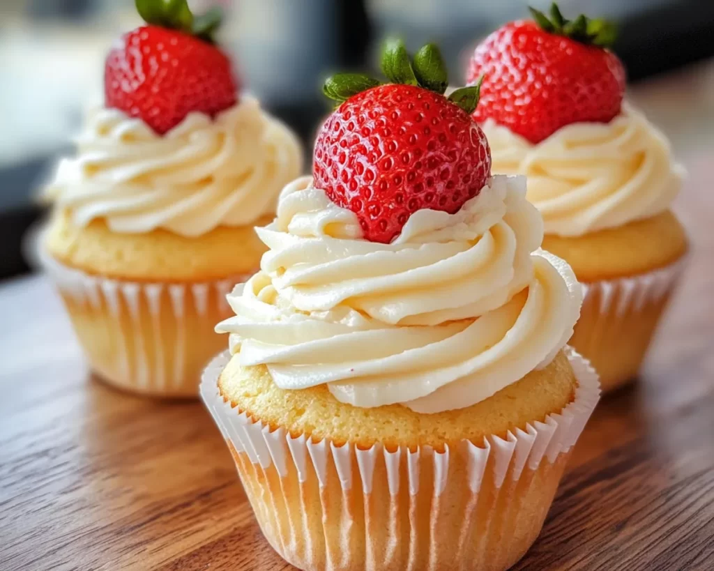 Spring Cupcakes: Strawberry Shortcake Cupcakes in 7 Steps