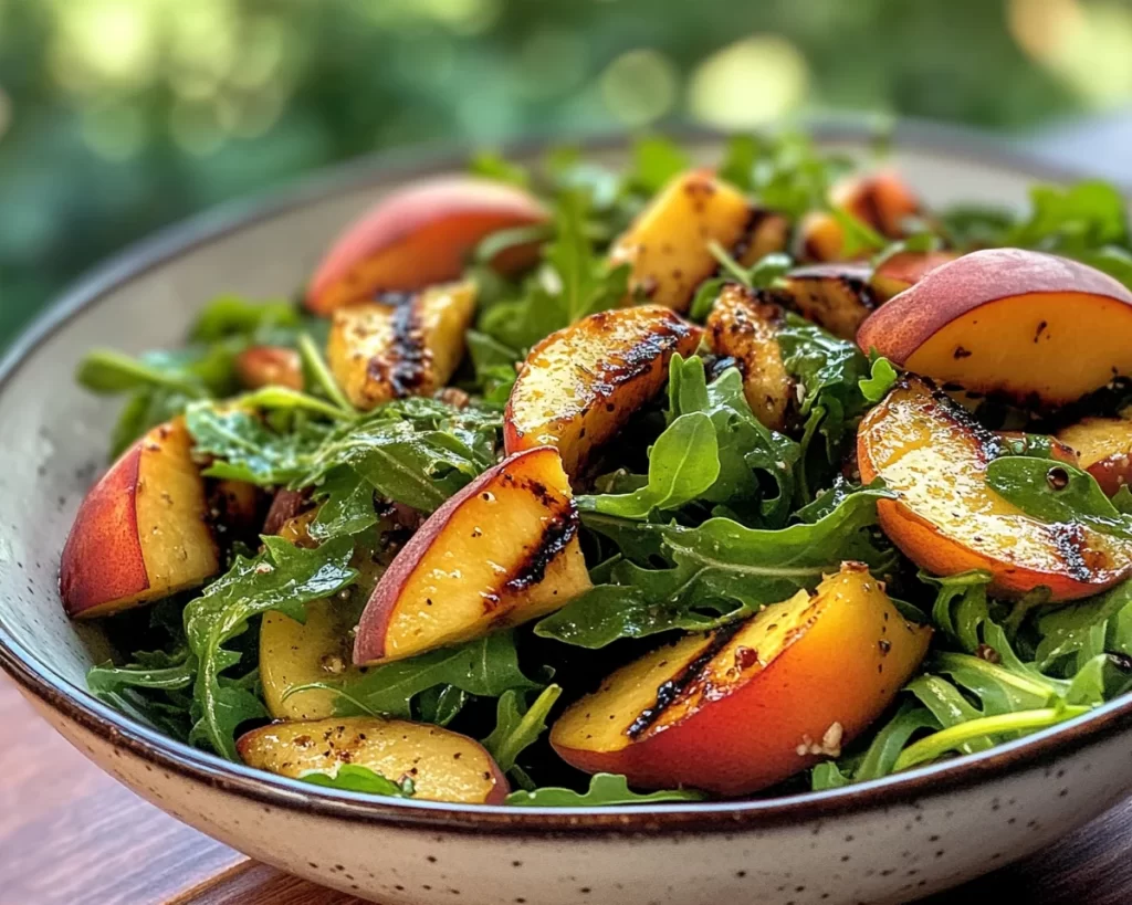 Spring Salad: Grilled Peach and Arugula Salad in 15 Minutes