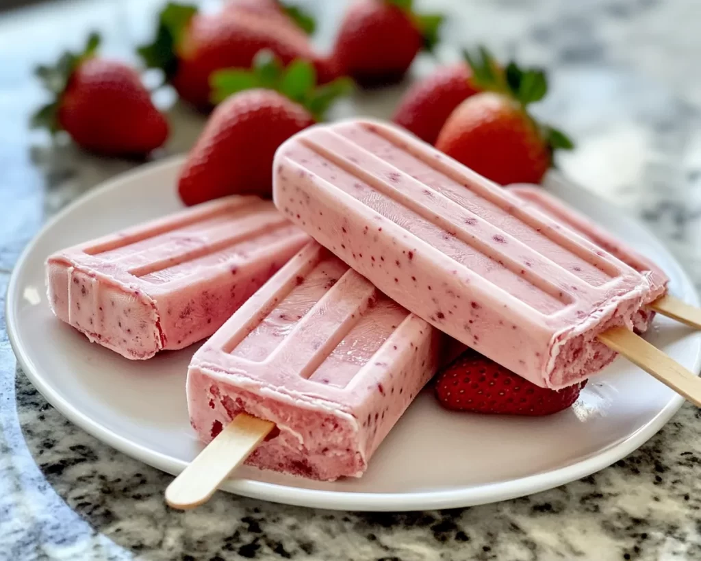 Spring Desserts: Strawberry Yogurt Popsicles in 5 Ingredients